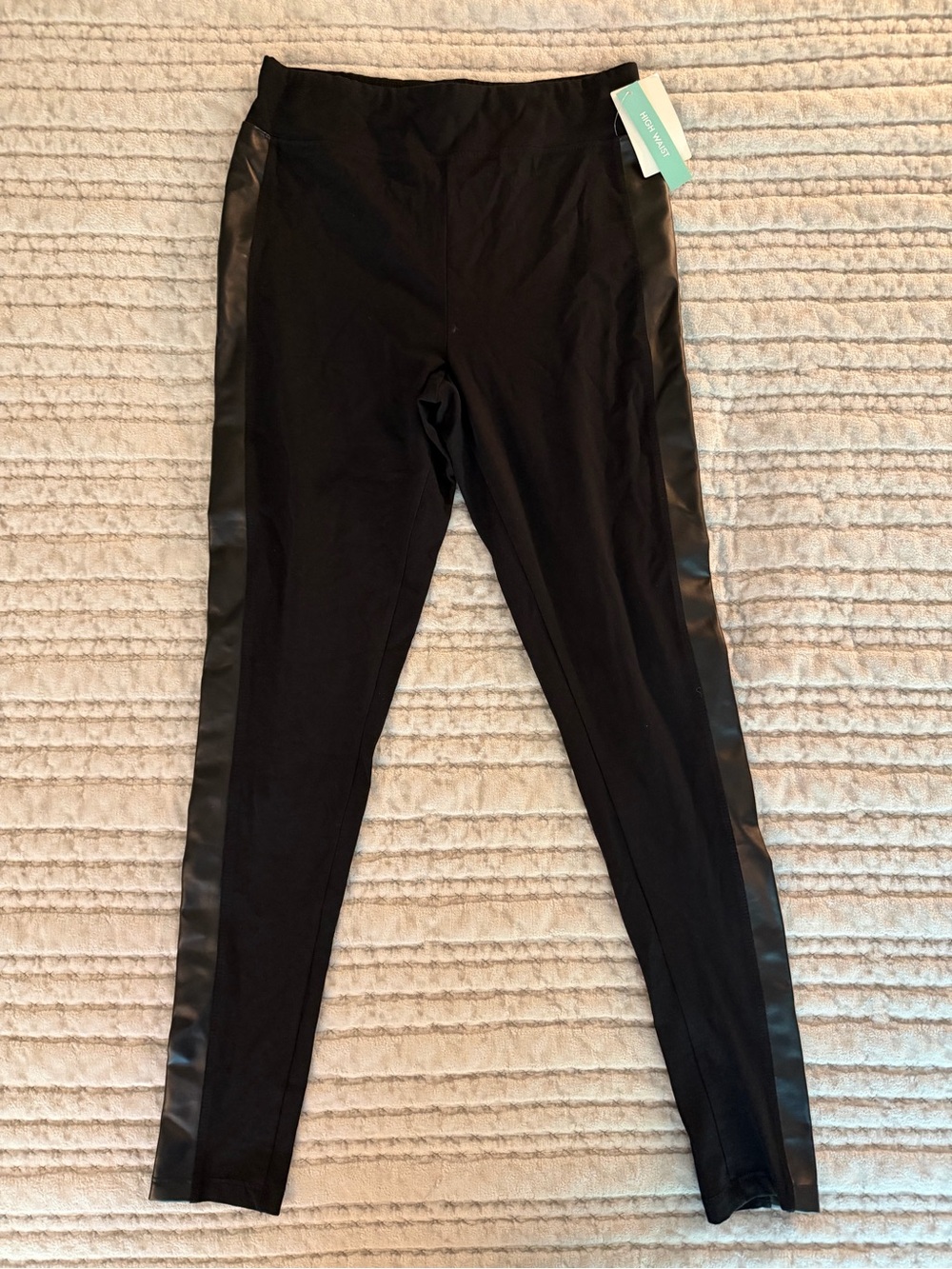 Abound Faux Leather Striped High Waist Leggings